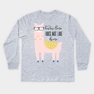 Teacher Llama Does Not Like Llama Kids Long Sleeve T-Shirt